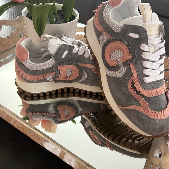 Dior sneaker-grey and punk suede - Picture 7 of 8
